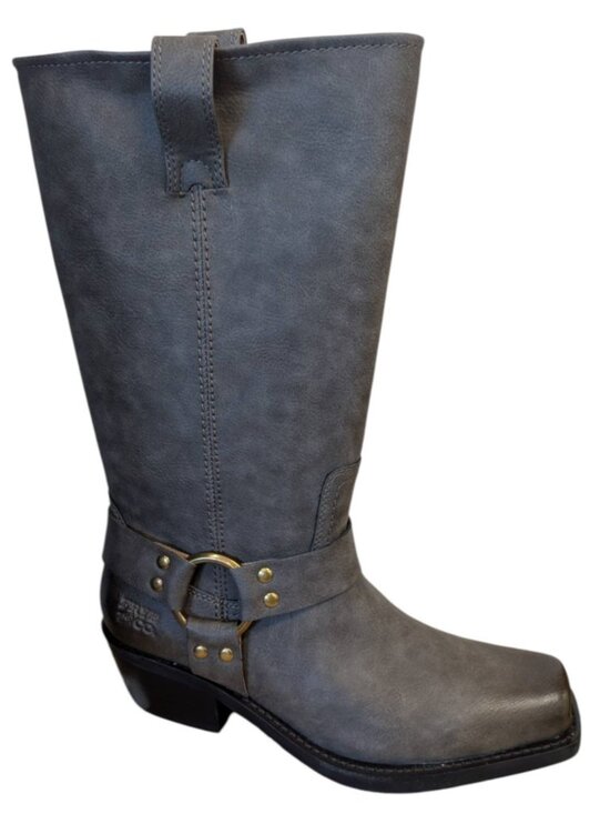 FRYE AND CO. Shoes - Frye and Co. Women's Lorrie Harness 12 Tall Moto Boots (Smoke) Size 8.0 - O